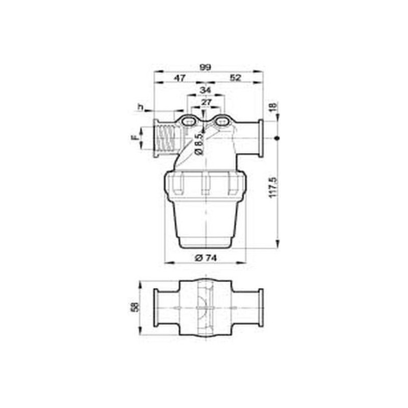 Linjasuodatin 1/2 " ( 80 mesh )